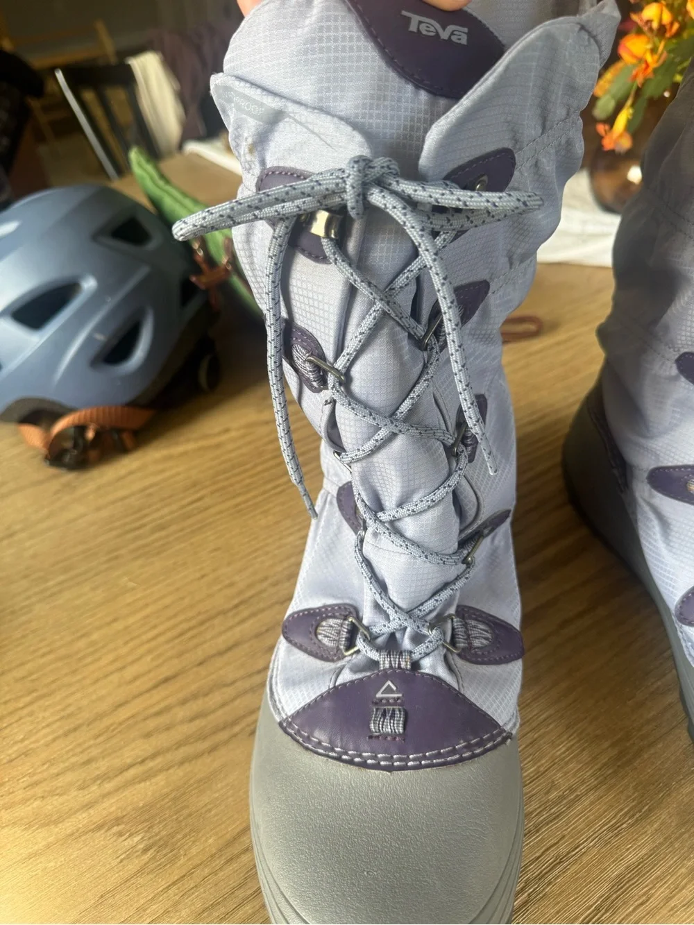 Teva Women’s Light Purple and Gray Lace-Up Winter Boots